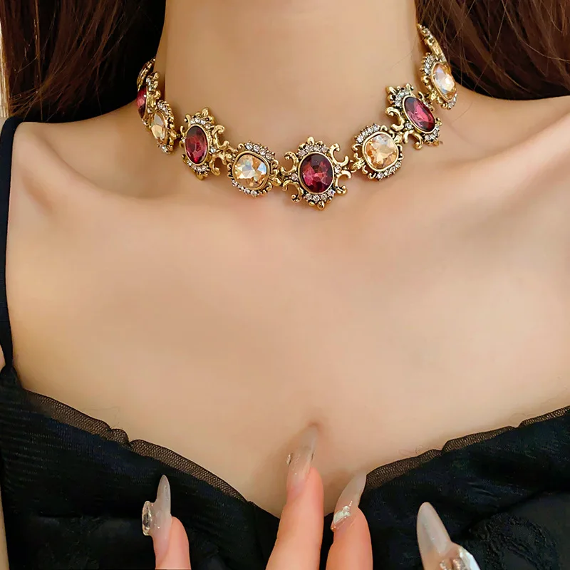 3 Pcs Vintage Necklace Earring Set High-end Accessories for Women Fashion Jewelry Set