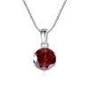 Butterflykiss 1 CT Real Moissanite Pendant Necklace For Women Top Quality 925 Sterling Silver Wedding Party Bridal Fine Jewelry - silver red