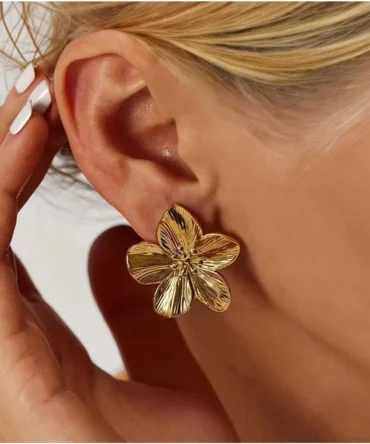 2PC Women's Fashion Trendy Stainless Steel Flower Earrings Outdoor Travel Carnival Party Festival Dressing Gifts