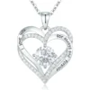 Fashionable 12th Birthday Stone Love Pendant Necklace for Women's High End Charm Jewelry Valentine's Day Gift for Girlfriend - April