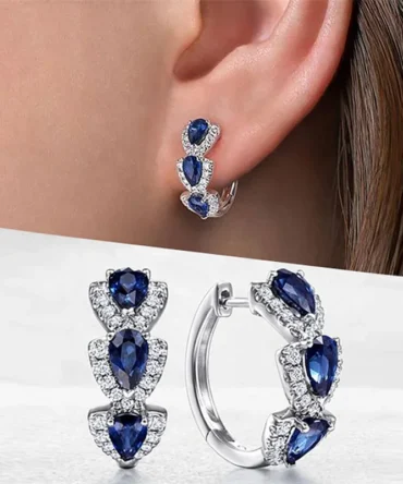Luxury Trendy Cubic Zirconia Hoop Earrings Wedding Party Elegant Accessories