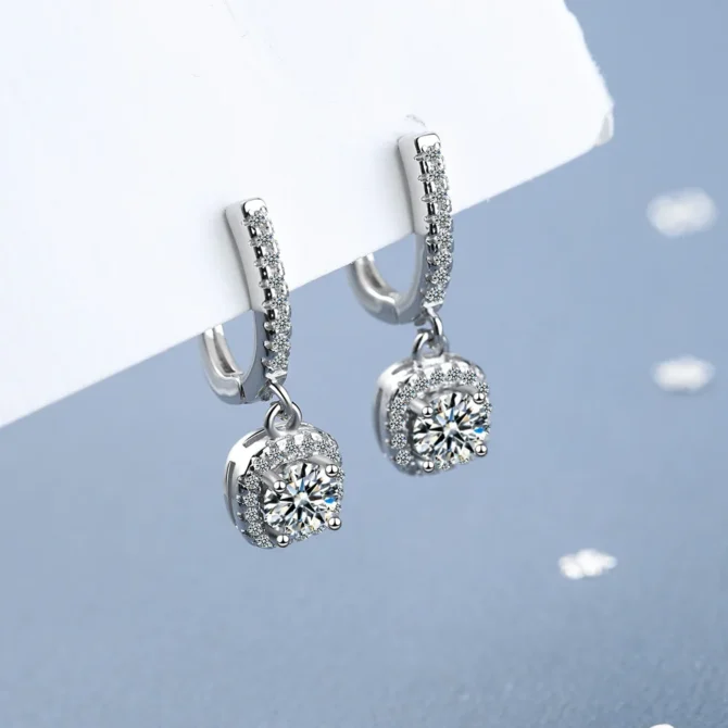 Moissanite Huggie Hoop Earring for Women Lab Created Diamond 925 Sterling Silver Dainty Hoop Dangle Earring Fine Jewelry - Image 4