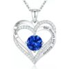 Fashionable 12th Birthday Stone Love Pendant Necklace for Women's High End Charm Jewelry Valentine's Day Gift for Girlfriend - September
