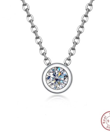 Necklaces 4mm 0.3ct D Color Moissanite Round Brilliant Cutting 18K Gold Plated 45cm 925 Sterling Silver