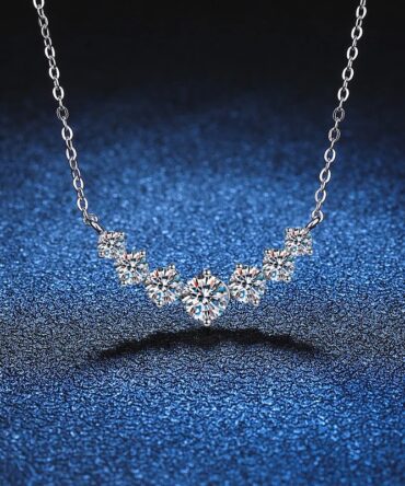 Moissanite Necklace For Woman Wedding Fine Jewely With Certificates 925 Sterling Sliver Plated 18k White Gold Necklace