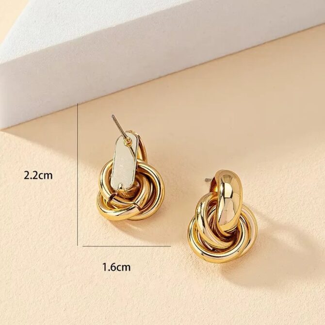 Gold SIlver Color Knot Stud Earring For Women Shiny Color Trendy Earring Stud Cute Daily Wear Jewellery - Image 2