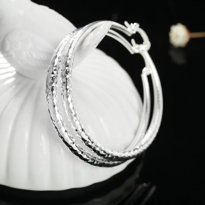 925 Sterling Silver 5CM circle hoop Earrings for Women fashion - Image 4