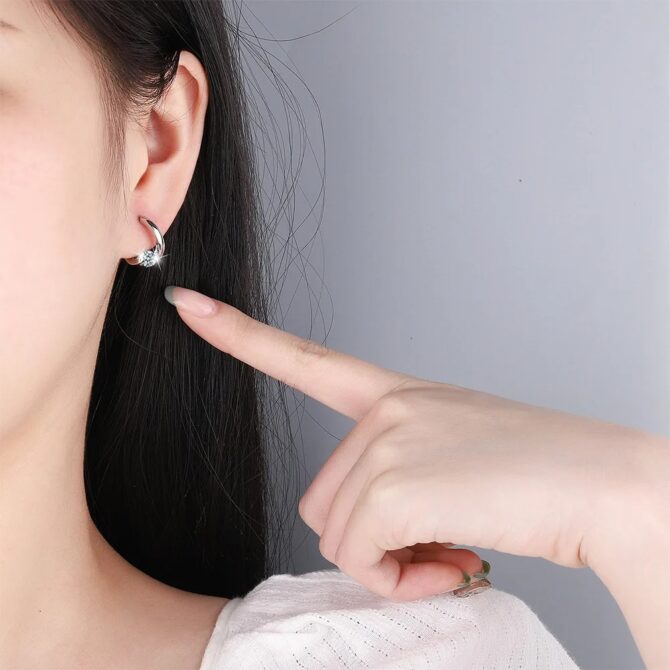 925 Sterling Silver Gold Crystals Simple Earrings For Women Fashion Wedding Luxury Jewelry 2024 Trend - Image 6