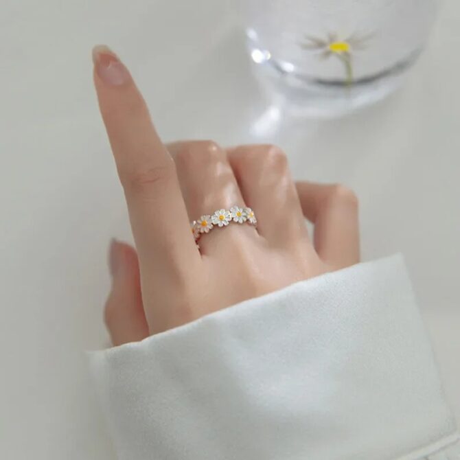 Flower Rings For Women Style Adjustable Opening Finger Ring - Image 5