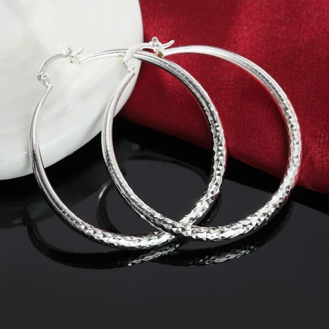 925 Sterling Silver 5CM circle hoop Earrings for Women fashion - Image 6