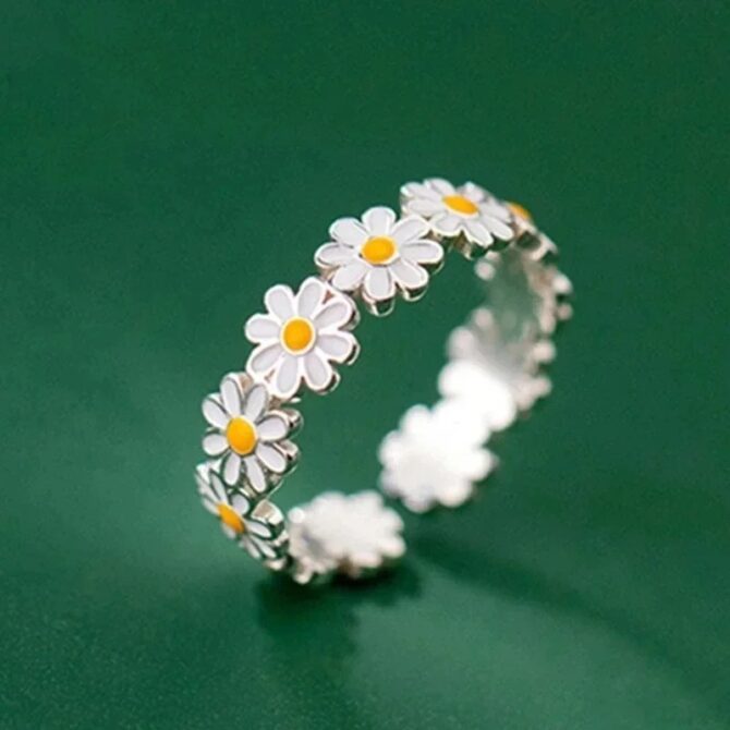 Flower Rings For Women Style Adjustable Opening Finger Ring