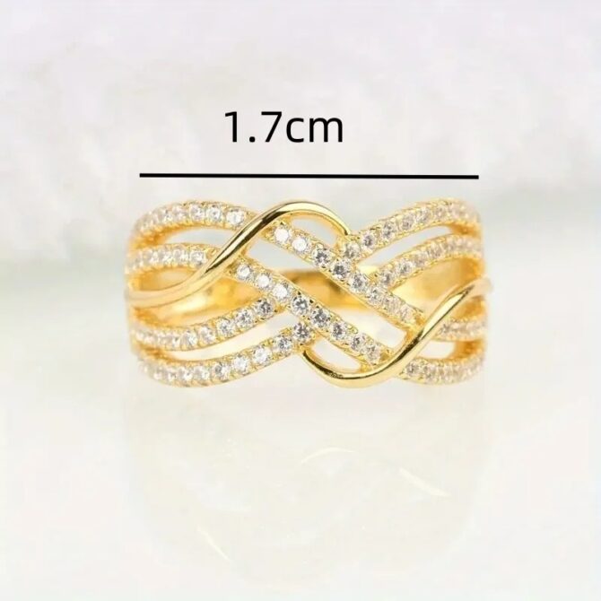Glamorous Pave-Set Crossover Ring - Image 5
