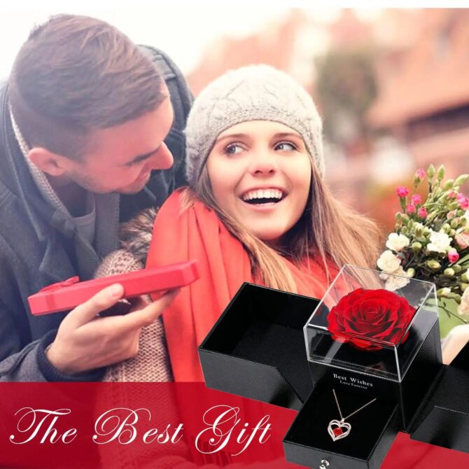 Charming Love Heart Pendant Necklace with Rose Gift Box - Perfect for Valentine's Day, Birthdays, Mother's Day & More Girlfriend - Image 3