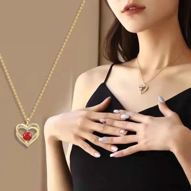 Charming Love Heart Pendant Necklace with Rose Gift Box - Perfect for Valentine's Day, Birthdays, Mother's Day & More Girlfriend - Image 5