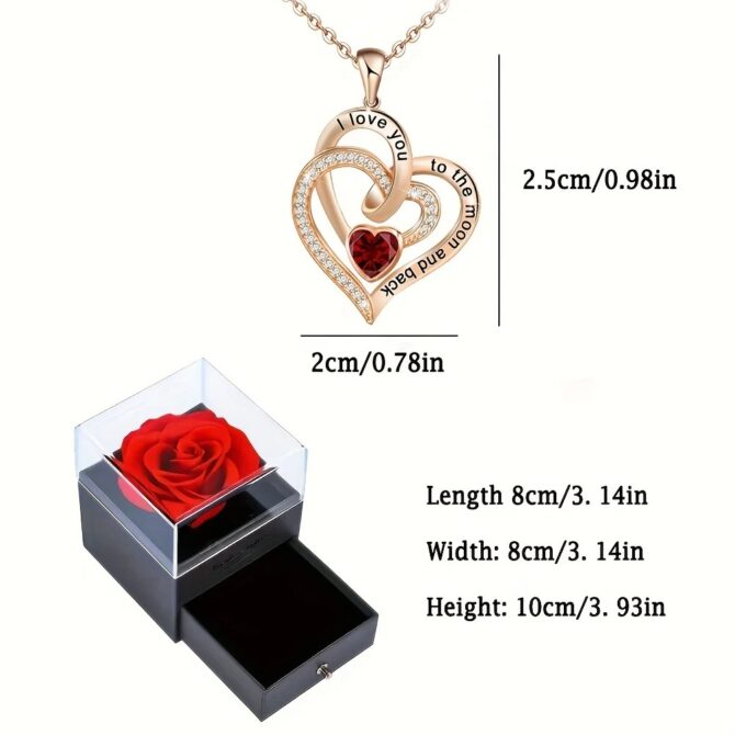 Luxury Love Heart Zircon Necklace Pendant Necklace - Image 4