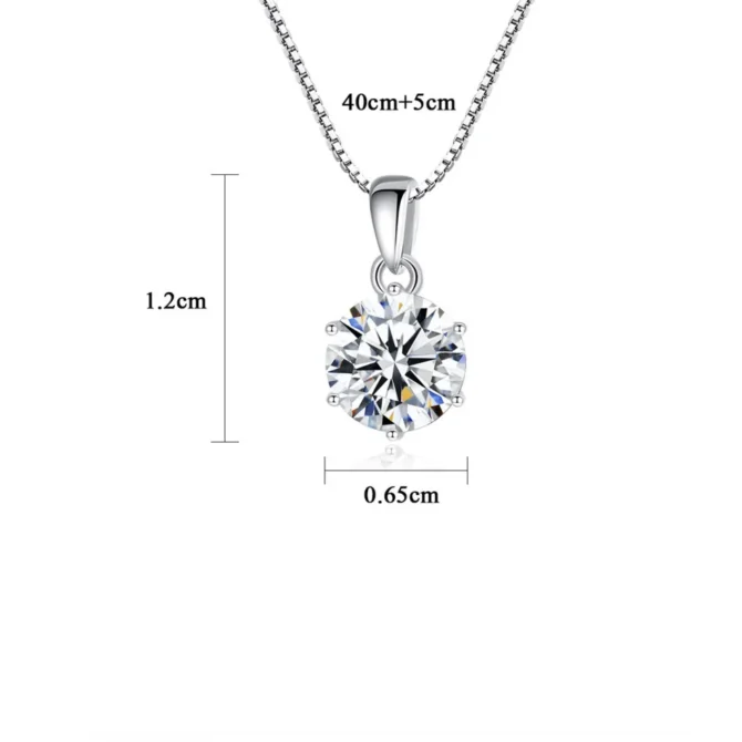 Butterflykiss 1 CT Real Moissanite Pendant Necklace For Women Top Quality 925 Sterling Silver Wedding Party Bridal Fine Jewelry - Image 7